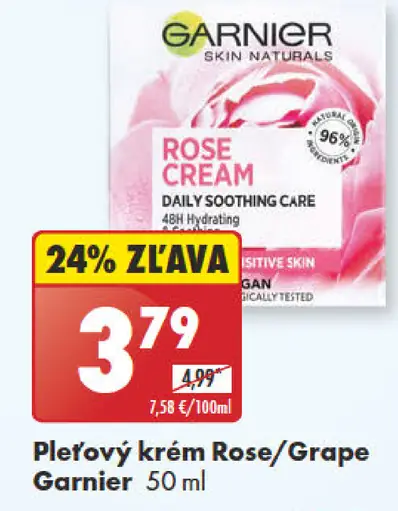 Garnier pleťový krém Rose/Grape