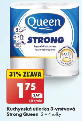 Queen Strong kuchynská utierka 3-vrstvová