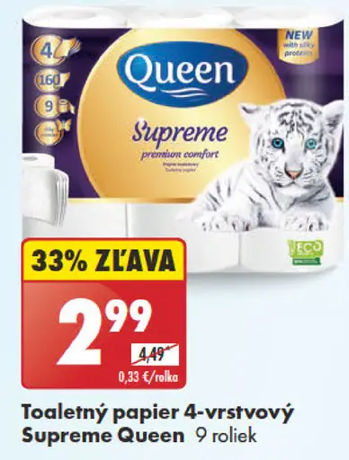 Queen Supreme toaletný papier 4-vrstvový