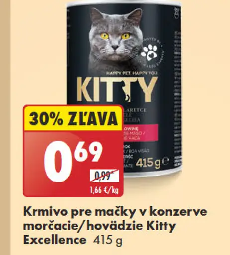 Kitty Excellence Krmivo pre mačky v konzerve morčacie/hovädzie