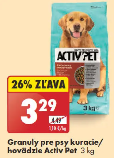 Activ Pet Granuly pre psy kuracie/hovädzie