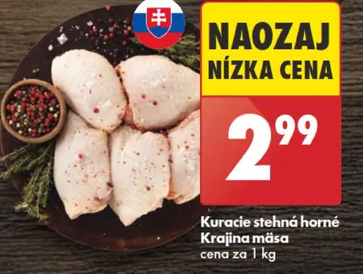 Krajina mäsa Kuracie stehná horné