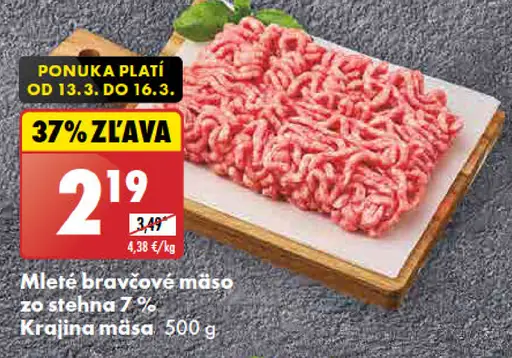 Mleté bravčové mäso zo stehna 7%