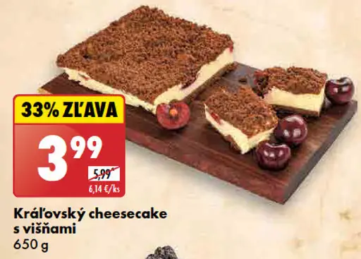 Královský cheesecake s višňami