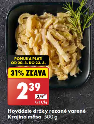 Krajina mäsa Hovädzie držky rezané varené