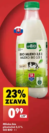 GO BIO Bio mlieko plnotučné 3,5%