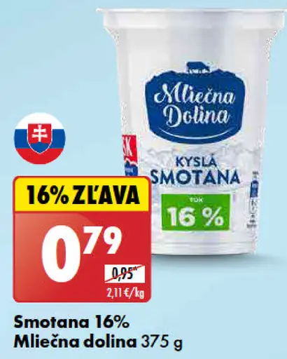 Mliekareň Milá Kyslá smotana 16%