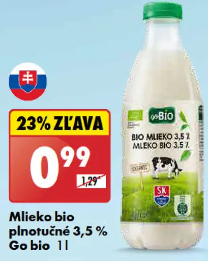 Go bio Mlieko bio plnotučné 3,5 %
