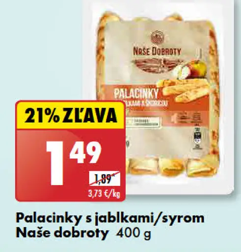 Naše dobroty Palacinky s jablkami/syrom