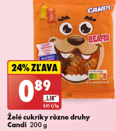 Candi Želé cukríky rôzne druhy