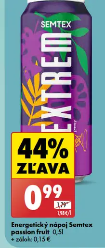 Semtex energetický nápoj passion fruit plechovka