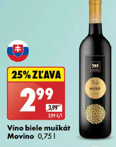 Víno biele Muškát Movino