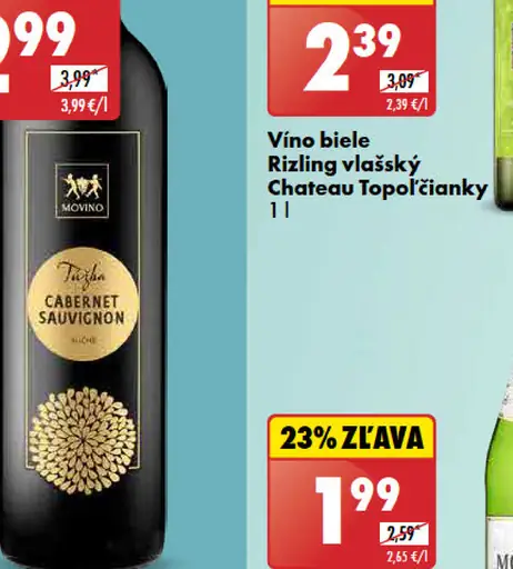 Víno biele Rizling vlašský Chateau Topoľčianky
