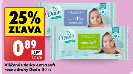 Dada Vlhčené utierky extra soft rôzne druhy