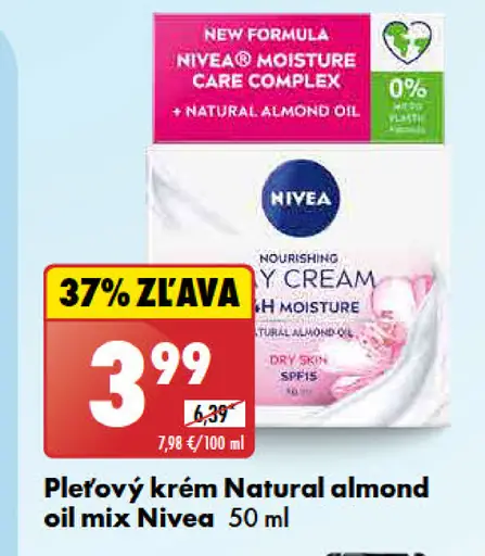 Nivea Pleťový krém Natural almond oil