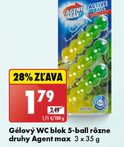 Agent max Gélový WC blok 5-ball