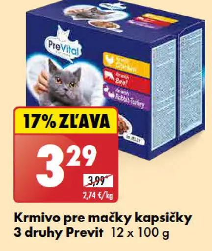Previt Krmivo pre mačky kapsičky 3 druhy
