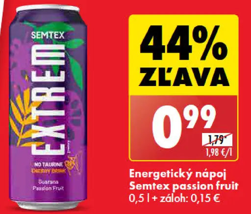 Semtex energetický nápoj passion fruit plechovka