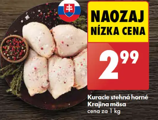 Krajina mäsa Kuracie stehná horné