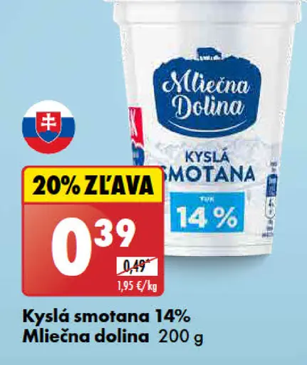 Mliečna dolina kyslá smotana 14%