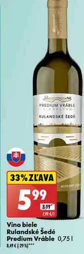 Predium Vráble Rulandské Šedé Víno biele