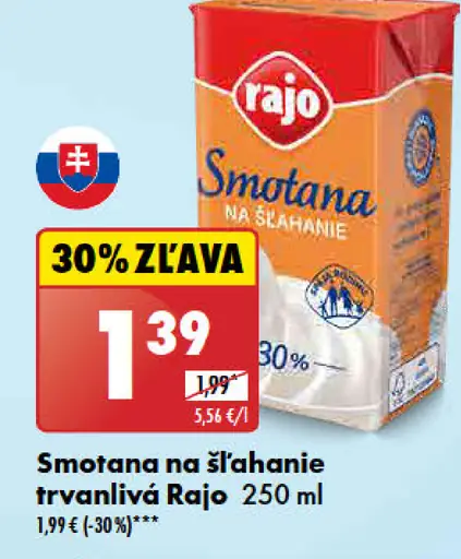 Rajo Smotana na šlahanie trvanlivá