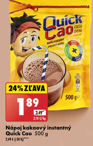 Quick Kakaový nápoj instantný Cao