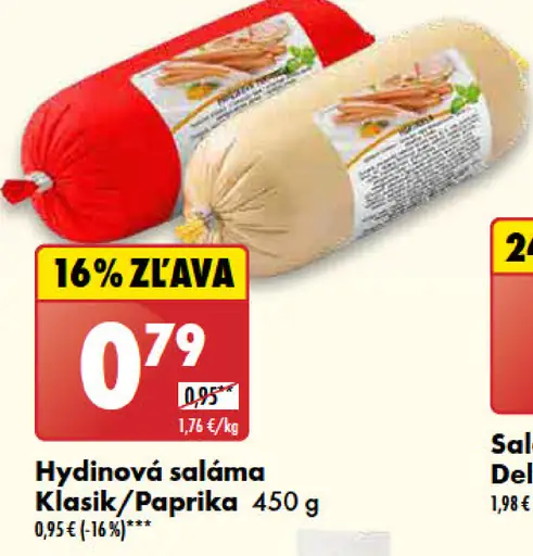 Hydinová saláma Klasik/Paprika