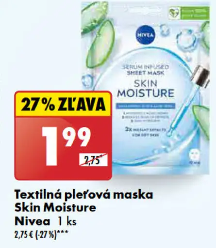 Textilná pleťová maska Nivea Skin Moisture