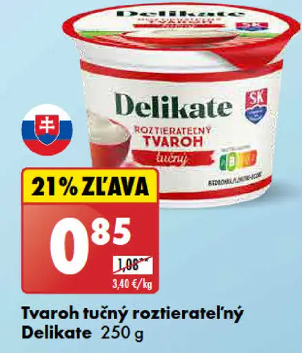 Delikate Tvaroh tučný roztierateľný