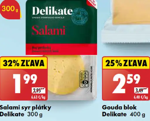 Delikate Salami syr plátky