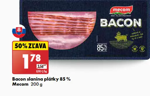 Mecom Bacon slanina plátky 85 %