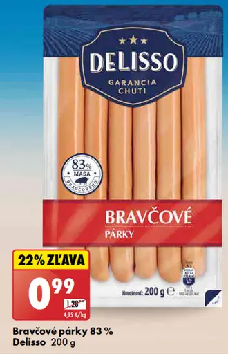 Delisso Bravčové párky 83 %