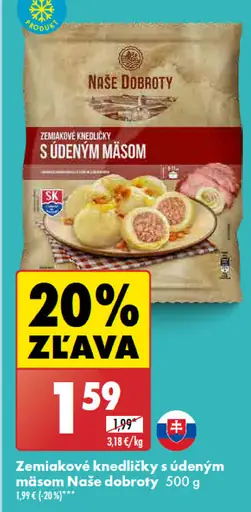 Naše Dobroty Zemiakové knedlíky s údeným mäšom
