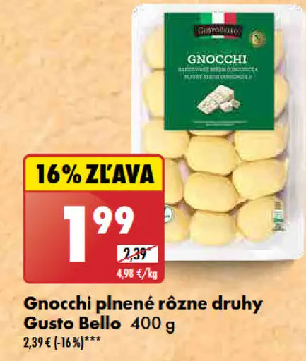 Gusto Bello Gnocchi plnené rôzne druhy