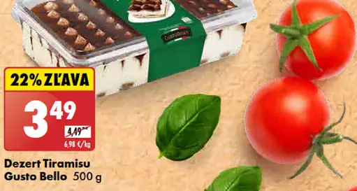 Gusto Bello dezert tiramisu
