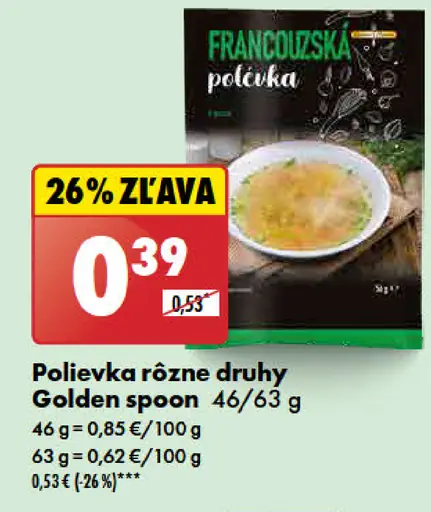 Golden spoon Polievka rôzne druhy