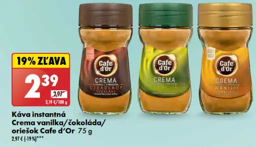 Cafe d'Or Káva instantná Crema vanilka/čokoláda/oriešok