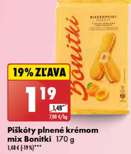 Bonitki Piškóty plnené krémom mix