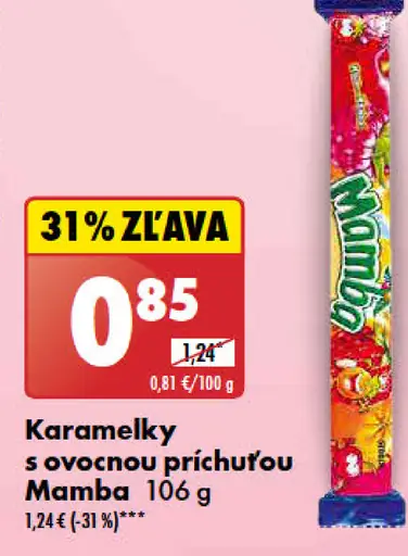 Mamba Karamelky s ovocnou príchuťou