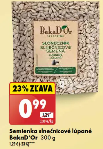 BakaD'Or semienka slnečnicové lúpané