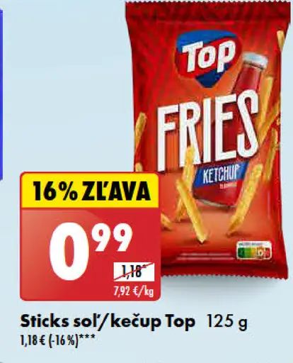 Top Sticks soľ/kečup