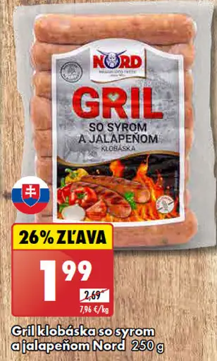 Nord Gril klobáska so syrom a jalapeňom
