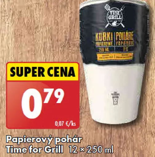 Time for Grill Papierový pohár