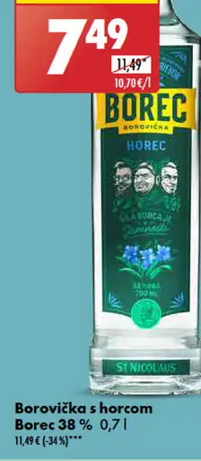 Borovíčka s horcom Borec 38%