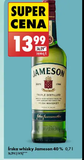 Jameson 40% - Írska whisky