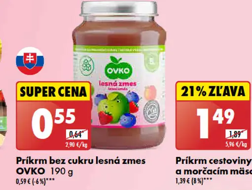 OVKO príkrm bez cukru lesná zmes