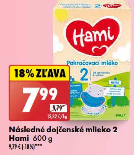 Hami nasledovné dojčenské mlieko 2