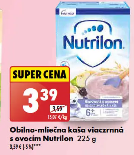 Nutrilon obilno-mliečna kaša viaczrnná s ovocím
