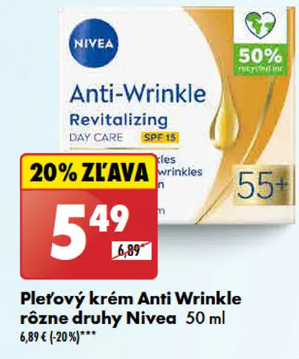 Pleťový krém Anti Wrinkle rôzne druhy Nivea